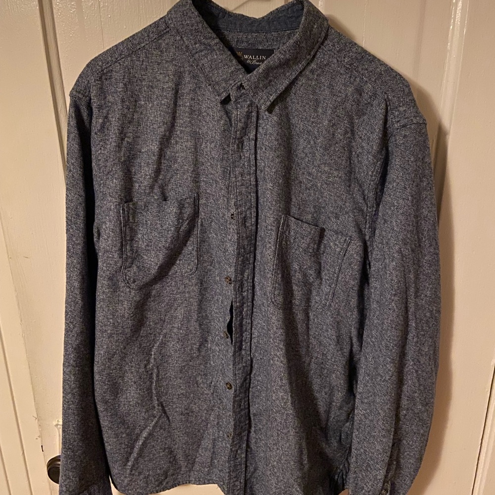 Wallin navy button down casual dress shirt